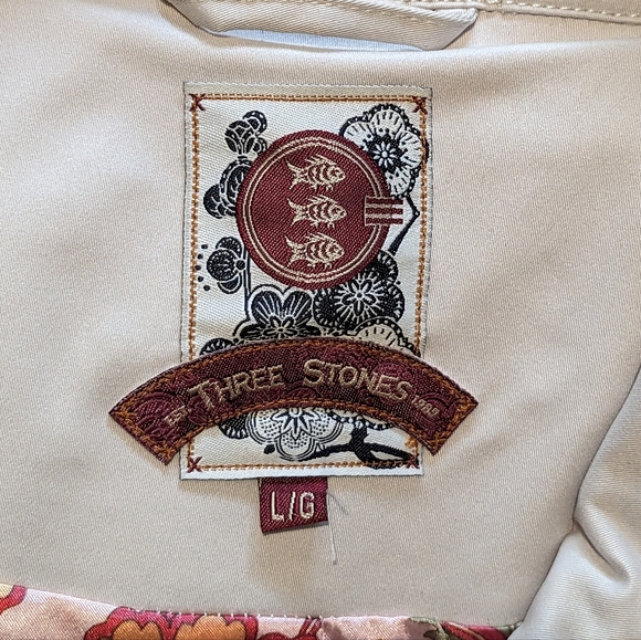 Three Stones Trench Coat with Vivid Lining - Large - Cream & Orange - Picture 7 of 11